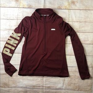 PINK Victoria's Secret Burgundy Quarter-Zip Sweatshirt